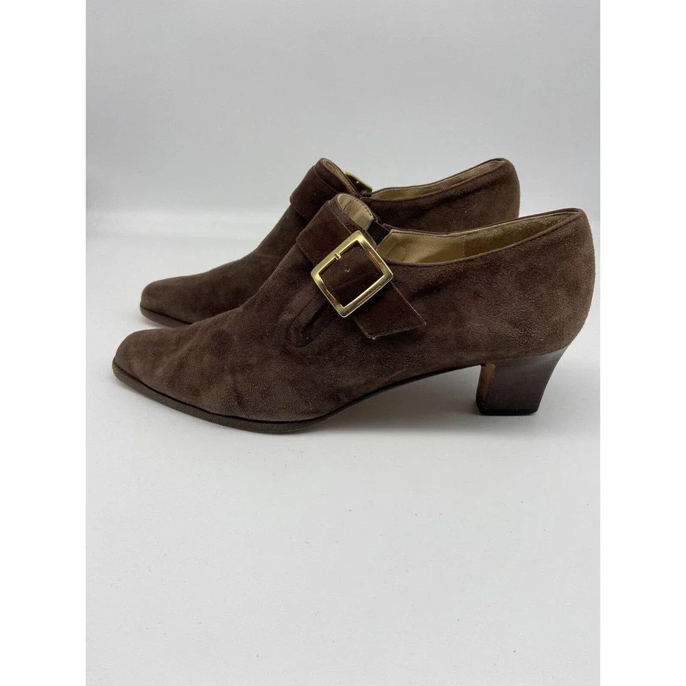 Bob Ellis Shoes Women 8.5 Vintage Claudia City All Leather Buckle Italy Heel‎